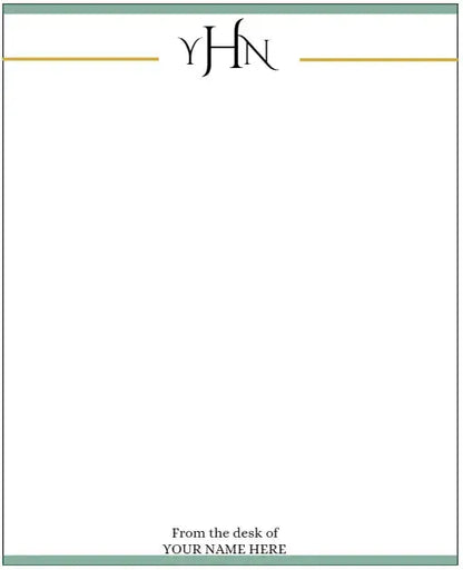 Personalized Memo Pad 4.5 by 5.5 inches, Full name, Initials, Monogram, From the desk of, professional, high quality paper, gold and color of choice, Not a sticky note pad, Pyari Paper Shop